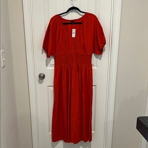 Ann Taylor Vibrant Red Midi Dress